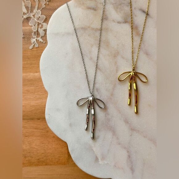 Boho bow necklace M983 - Picture 1 of 6